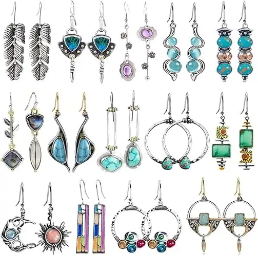 Buy 14 Pairs of Boho Waterdrop Earrings Set by SUNNYOUTH Online from Amazon USA