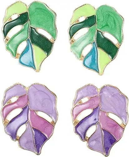 Buy Bohemian Green Leaf Earrings Set from Amazon USA