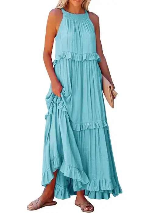 Buy NBXNZWF's Sleeveless Mock Neck Maxi Sundress Online in USA - Amazon finds