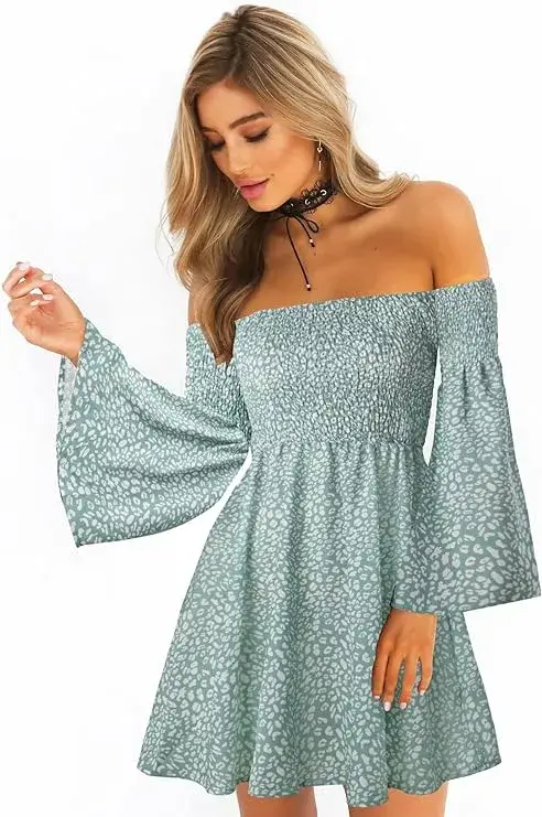 Buy ONEYIM Women's Summer Off-Shoulder Mini Dress Online from Amazon