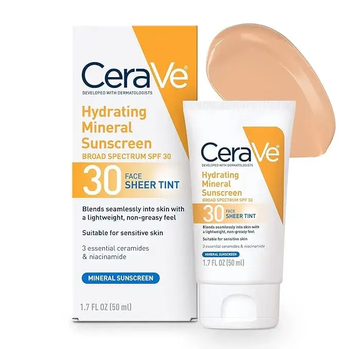 Buy CeraVe's Hydrating Mineral with Sheer Tinted Sunscreen Online from Amazon USA