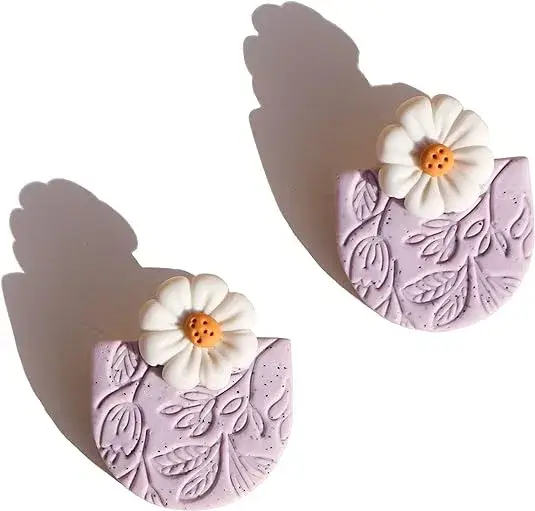 Buy Lavy Chsia Handmade Polymer Clay Rattan Flower Earrings from Amazon USA