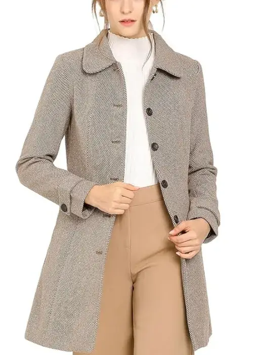 Buy Allegra K Women's Peter Pan Collar Overcoat Online on Amazon USA