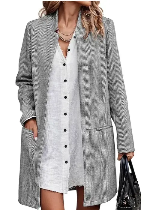 Buy Angashion Women’s Stand Collar Cardigan Coat Online on Amazon USA