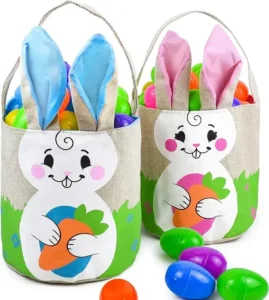 2 Pcs Easter Bunny Basket Set for Easter Eggs Hunt Online in USA
