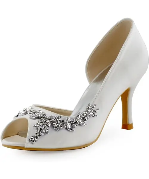 Buy ELEGANTPARK's Rhinestone Peep Toe Wedding Heels Online on Amazon in USA