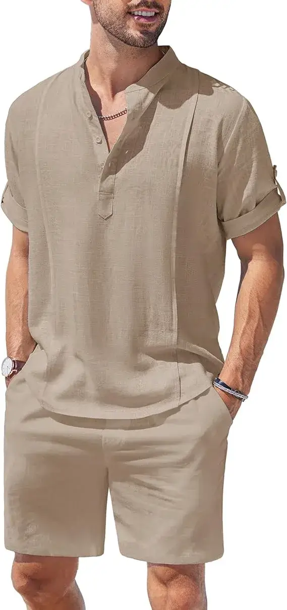 Buy COOFANDY Men's 2-Piece Linen Set Online in USA - Amazon finds
