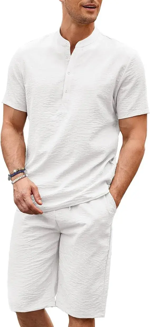 Buy COOFANDY Men's Linen Set for Summer Leisure Online in USA - Amazon finds