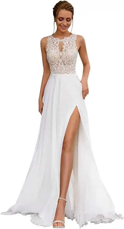 SEIM Lace Appliqued Wedding Dresses for Bride 2024 Online in USA