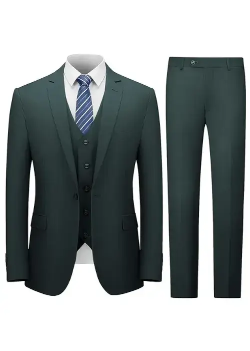 Buy Cooper & Nelson Men's Slim Fit Dark Green 3-Piece Suit Set Online from Amazon