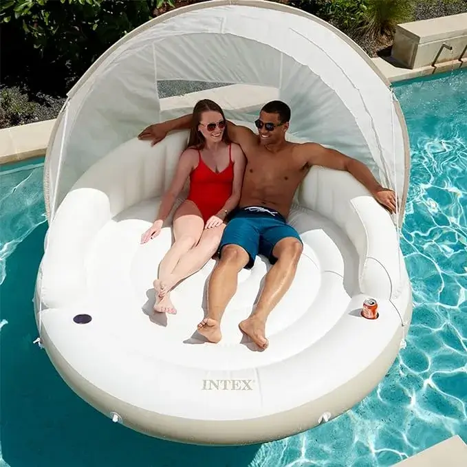 Buy Intex Canopy Island Luxury Pool Float for Two with Sun Shade and Cup Holders Online on Amazon USA