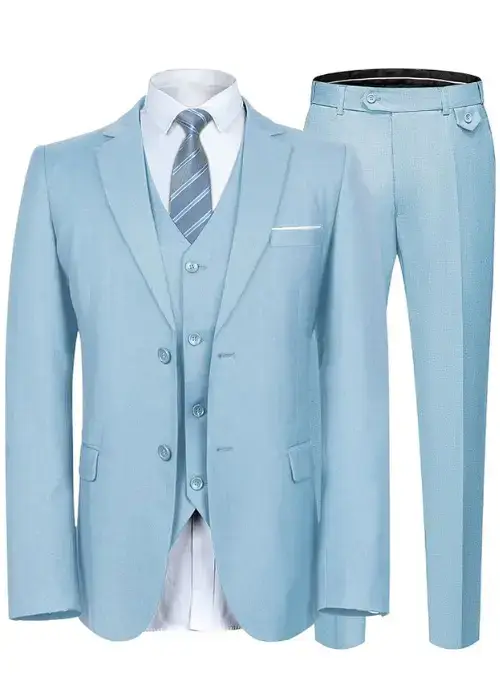 Buy Light Blue Slim Fit 3-Piece Tuxedo Suit Set by Saruit Online on Amazon USA