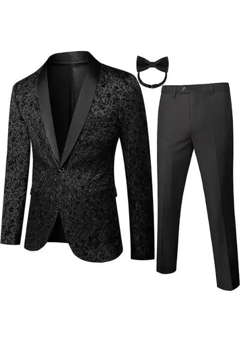 Buy Mgnaie Floral Tuxedo Jacket with Paisley Shawl Lapel Online from Amazon USA