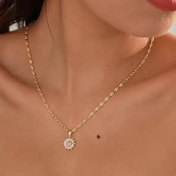 Buy Tasiso Daisy Leaf Diamond Necklace Online on Amazon USA