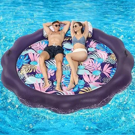 Buy X-Large Inflatable Pool Float Mat with Removable Headrest and Cooling Holes Online on Amazon USA