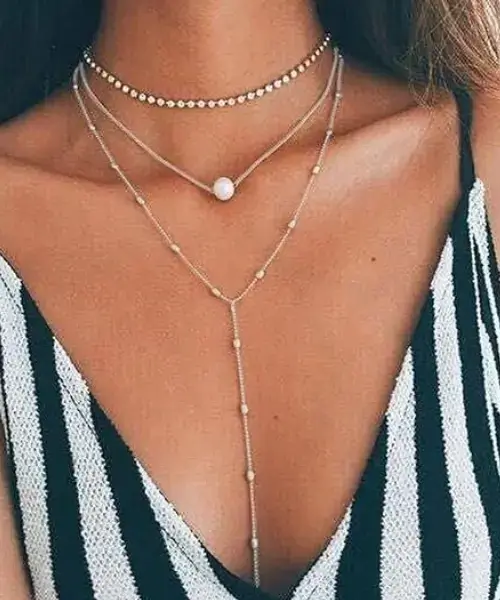 Buy Choistily Silver Layered Necklaces for Women Online on Amazon in USA