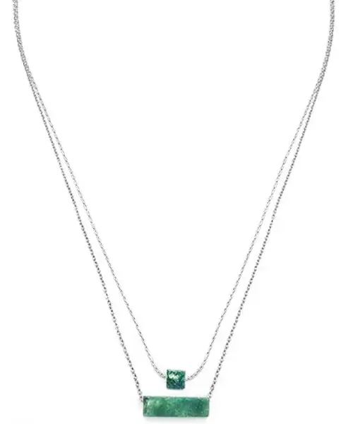 Buy Minimalist Green Gemstone Layered Bar Pendant Necklace for Women Online on Amazon in USA