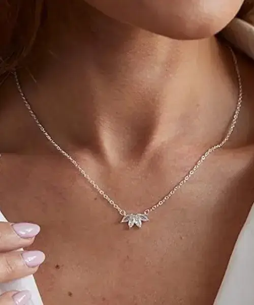 Buy Silver Flower Petal Choker Necklace Online on Amazon in USA