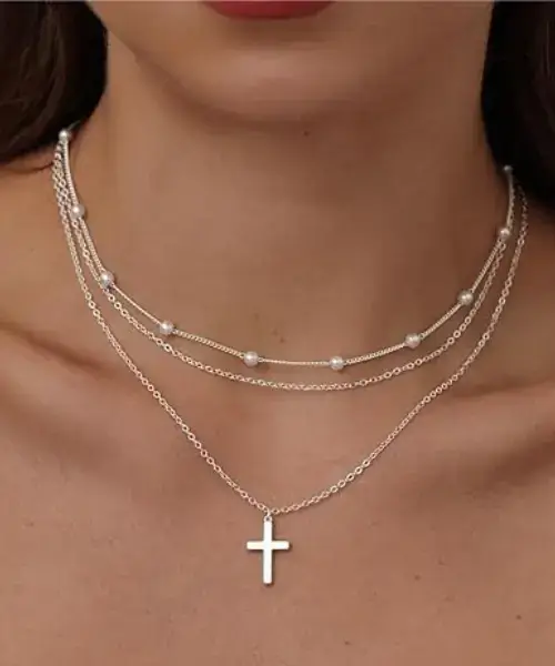 Buy Tasiso Silver Layered Cross Necklace Set Online on Amazon in USA