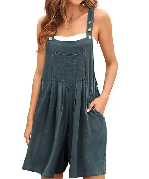 Women Casual Summer Shorts Overalls Button Up Comfy Rompers Online in USA