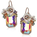 Flower Cluster Stone Drop Earrings Online in USA