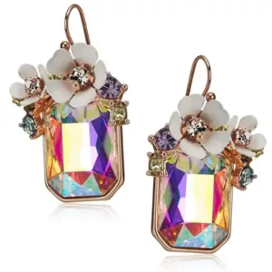 Flower Cluster Stone Drop Earrings Online in USA