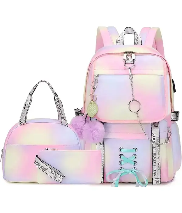 Stylish & Functional Spotted Tiger School Backpack Set for Girls in Pink Online on Amazon in USA