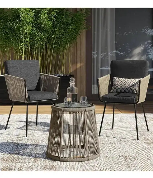 Barton Modern 3-Piece Wicker Chair Set Online on Amazon in USA